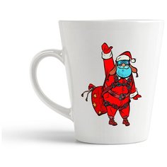 Кружка-латте CoolPodarok Новый год Дед мороз летчик