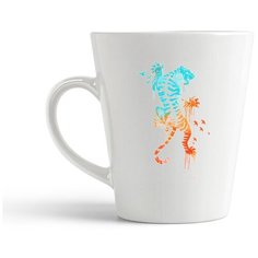 Кружка-латте CoolPodarok Тигр Арт Птицы