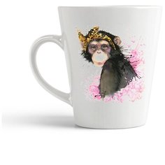 Кружка-латте CoolPodarok "Краски. Шимпанзе девочка"