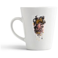 Кружка-латте CoolPodarok "Графика. Девушка с гепардом"