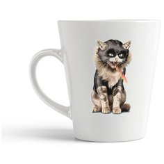 Кружка-латте CoolPodarok "Графика. Кошка-молния"