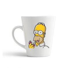 Кружка-латте CoolPodarok "Гомер с пончиком"