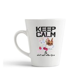Кружка-латте CoolPodarok "Краски. Keep calm and dont eat after 6 pm. Два зайки"