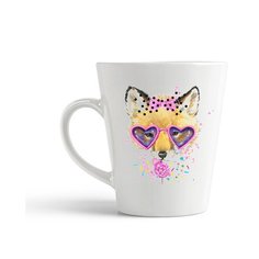 Кружка-латте CoolPodarok "Краски. Лисичка в очках-сердечках"