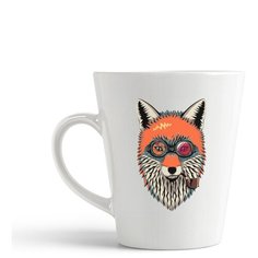 Кружка-латте CoolPodarok Лиса в очках с трубкой