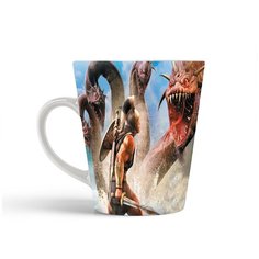 Кружка-латте CoolPodarok Воин с мечем Чудовище Гидра