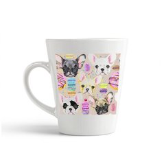 Кружка-латте CoolPodarok Животные собаки с пироженами