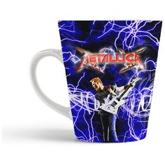 Кружка-латте CoolPodarok По группе metallica на фоне молнии