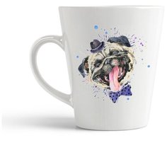 Кружка-латте CoolPodarok Животные собака с бабочкой2