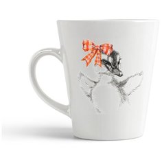 Кружка-латте CoolPodarok "Животные. Утенок с бантиком"