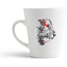 Кружка-латте CoolPodarok Животные Тигр с краской красной (пасть)