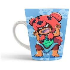 Кружка-латте CoolPodarok Браво Старс Brawls Srars (на голове шапка с лапами)