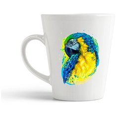 Кружка-латте CoolPodarok Илюстрация Попугай краски