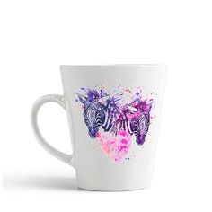 Кружка-латте CoolPodarok "Краски. All you need is love. Две зебры"