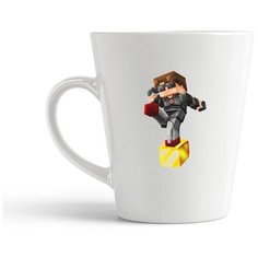 Кружка-латте CoolPodarok Майнкрафт Minecraft (персонаж в очках)