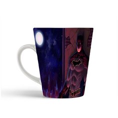 Кружка-латте CoolPodarok Бэтмен Брюс Вейн Кирпичная стена Ночь Луна Город