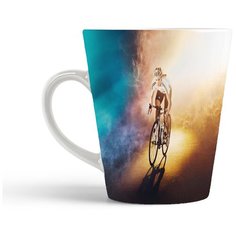 Кружка-латте CoolPodarok Велоспорт Девушка на велосипеде