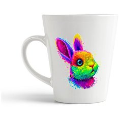 Кружка-латте CoolPodarok Животные Цветной зайка