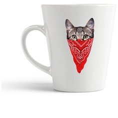 Кружка-латте CoolPodarok Кот в платке