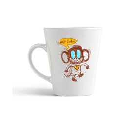 Кружка-латте CoolPodarok Иллюстрация. Обезьяна в костюме супермена