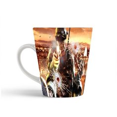 Кружка-латте CoolPodarok Мужчина На тросе Выстрелы в окно