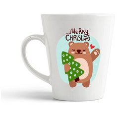 Кружка-латте CoolPodarok Новый год Медвежонок