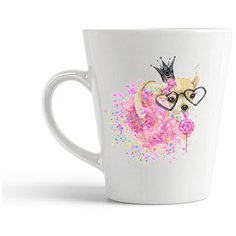 Кружка-латте CoolPodarok Животные собака с короной5