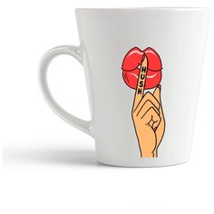 Кружка-латте CoolPodarok Илюстрация Губы hush