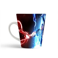 Кружка-латте CoolPodarok infamous 2 Персонаж Красные и Синие молнии