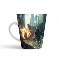 Кружка-латте CoolPodarok crysis Взрыв Автомобили Разруха