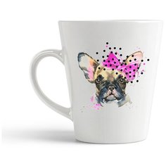 Кружка-латте CoolPodarok Животные собака с бантом