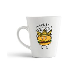 Кружка-латте CoolPodarok Прикол. Бургер Just be happy