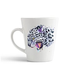 Кружка-латте CoolPodarok "Краски. Белый гепард"
