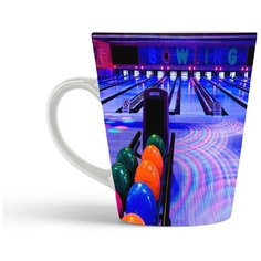 Кружка-латте CoolPodarok Боулинг Зал для боулинга Дорожки Шары