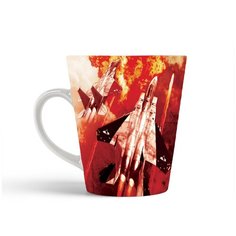 Кружка-латте CoolPodarok ace combat zero the belkan war Два истребителя Красный фон Ракета Огонь