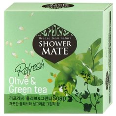 Мыло кусковое Shower Mate Olive & green tea, 100 г