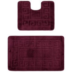 Малиново-фиолетовый комплект ковриков для ванной комнаты и туалета Confetti Bath Maximus Ethnic 2576 Aubergine PS комплект (50*80 см)
