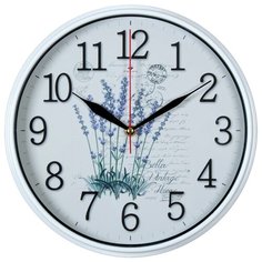Часы настенные круг d=29см, корпус белый "Цветы", 2940-112 Рубин