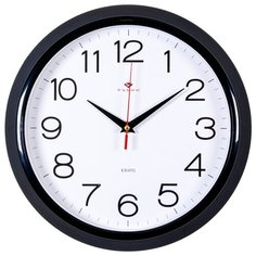 Часы настенные круг d=30см, корпус черный "Классика", 3024-121B Рубин