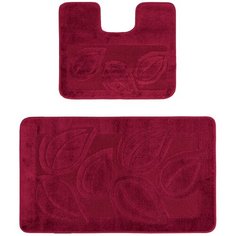 Комплект ковриков для ванной и туалета Confetti Bath Maximus Flora 2577 Burgundy BQ комплект (60*100 см)