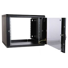 ЦМО Шкаф настенный разборный 6U ЦМО ШРН-Э-6.350-9005 600x350мм дверь стекло черный