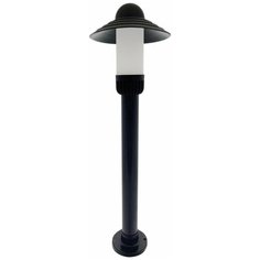 Декоративный садово-парковый светильник Поллар 105 см с направлением света в стороны. Фонарь напольный Apeyron НТУ 01-60-010 с белым рассеивателем и защитным черным колпаком. Уличное освещение с цоколем Е27 / IP54 / 60Вт / 220В / черный