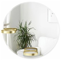 Зеркало с полочками perch 60 см латунь, Umbra, латунь, арт: 1015728-104 1015728-104