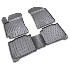 Коврики в салон KIA Cerato 2004-2009, 4 шт. (полиуретан, серые) Element