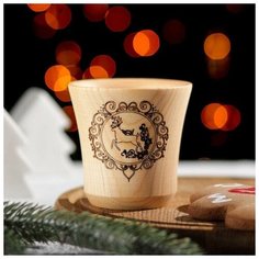 Стакан "Олень" из натурального кедра, 180 мл, цвет молочный 7293856 Magistro