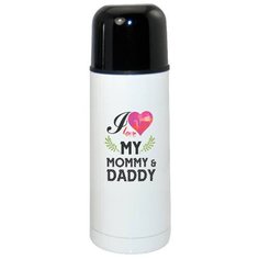 Термос CoolPodarok Прикол Семья I love my mommy and daddy Я люблю маму и папу