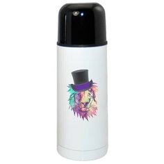 Термос CoolPodarok Лев в цилиндрической шляпе