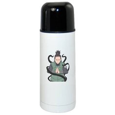 Термос CoolPodarok Аниме Наруто Шикимару нара Naruto Shikimaru Nara мальчик в зелёной куртке с хвостиком