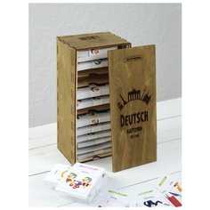 Плакат в кармане Выручалкин. Карточки Немецкий язык (500 шт., деревянная коробка)