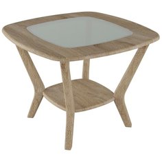 Стол журнальный Мельбурн со стеклом дуб сонома/дуб сонома Мебелик